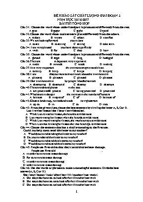 Đề khảo sát chất lượng giai đoạn III môn Tiếng Anh Lớp 8 (Có đáp án)